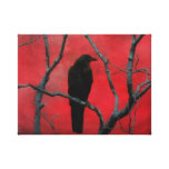 Vermelho gótico profundo impressão de canvas envolvida