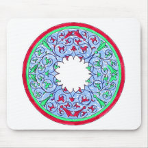Vermelho gráfico e azul do círculo do Victorian Mousepad