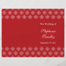 Vermelho + programa branco do casamento no inverno modelo de panfleto