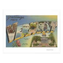Vermont (capital de estado/flor) - cartão postal
