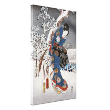 Versão moderna do conto de Genji na cena da neve Impressão De Canvas Esticada