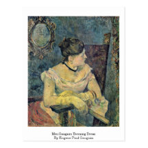 Vestido de noite de Mrs.Gauguin por Eugene Paul Ga Cartoes Postais