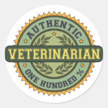 Veterinário autêntico adesivo em formato redondo