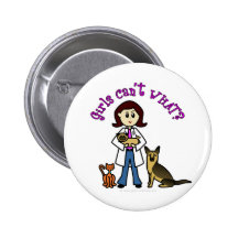 Veterinário fêmea claro botons