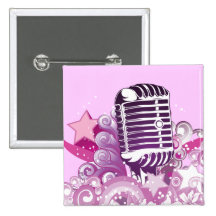 vetor do microfone do vintage da diva do canto botons
