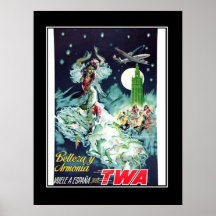 Viagem ao poster vintage da espanha