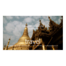 Viagem - cartão de visita dourado do pagode
