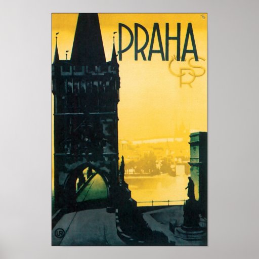 Viagem de Praga do vintage (Praha) Posteres