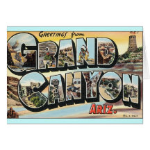 Viagens vintage do Grand Canyon Cartão