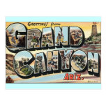 Viagens vintage do Grand Canyon Cartoes Postais