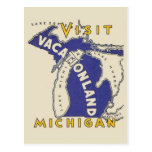 Viagens vintage - Michigan Vacationland Cartao Postal