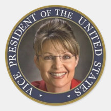 Vice-presidente Sarah Palin Adesivo Redondo