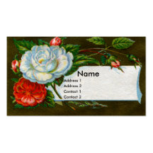 Victorian floral branco de Camelia Cartoes De Visita