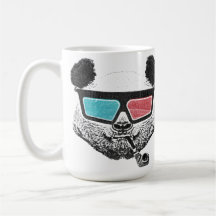 Vidros 3-D da panda do vintage Canecas