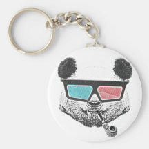 Vidros 3-D da panda do vintage Chaveiros