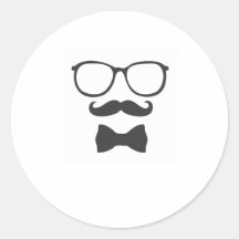 Vidros de Bowtie do hipster do bigode Adesivo Redondo