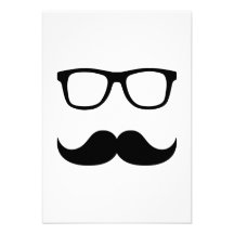 Vidros do bigode convite personalizados