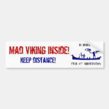 Viking louco Bumpersticker Adesivos