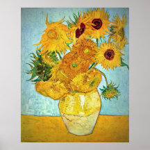 Vincent van Gogh - vaso com 12 girassóis Posteres