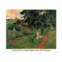 Vinda e ir por Eugene Henri Paul Gauguin Cartoes Postais