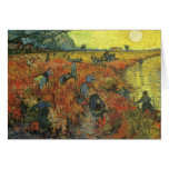 Vinhedo vermelho pela arte do impressionismo do vi cartões