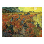 Vinhedo vermelho pela arte do impressionismo do vi cartoes postais