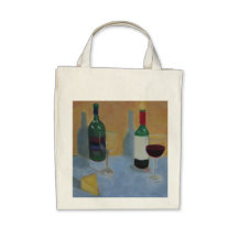 Vinho e queijo bolsa para compras