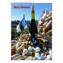 Vinho legal & cartão de Natal estónio da bandeira!