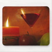 Vinho & luz de vela mousepad