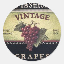 Vinho velho das uvas do vintage da forma, o roxo e adesivo em formato redondo