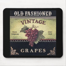 Vinho velho das uvas do vintage da forma, o roxo e mouse pads