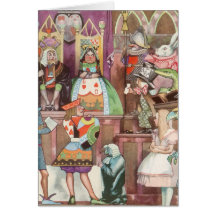 Vintage Alice no país das maravilhas, rainha dos c Cartao