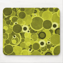 Vintage amarelo/círculos de Lima Mousepads