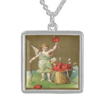 Vintage, anjo do Cupido, setas, corações Bijuterias Personalizadas