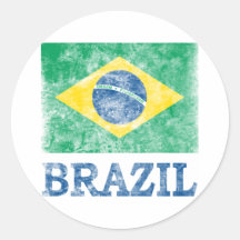 Vintage Brasil Adesivo Redondo