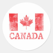 Vintage Canadá Adesivo Redondo