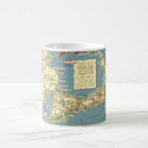 Vintage Cape Cod Mapa (1940) Canecas