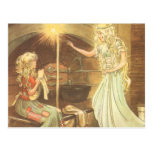 Vintage Cinderella e madrinha feericamente Cartoes Postais