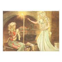 Vintage Cinderella e madrinha feericamente Convites Personalizado