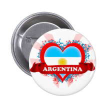 Vintage eu amo Argentina Botons