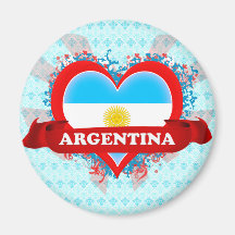 Vintage eu amo Argentina Imãs