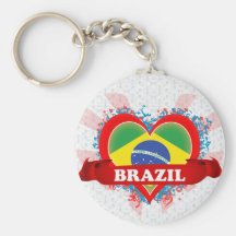 Vintage eu amo Brasil Chaveiros