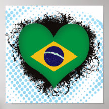 Vintage eu amo Brasil Posteres