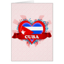 Vintage eu amo Cuba Cartoes