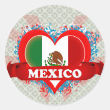 Vintage eu amo México Adesivos