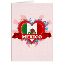 Vintage eu amo México Cartoes