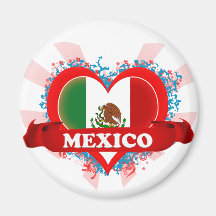 Vintage eu amo México Imã