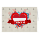 Vintage eu amo Yemen Cartão
