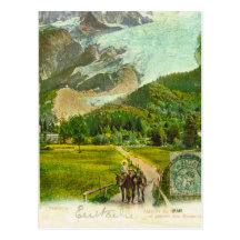 Vintage France, Chamonix, 1907 Cartao Postal