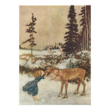 Vintage Gerda e a rena por Edmund Dulac Convite Personalizados